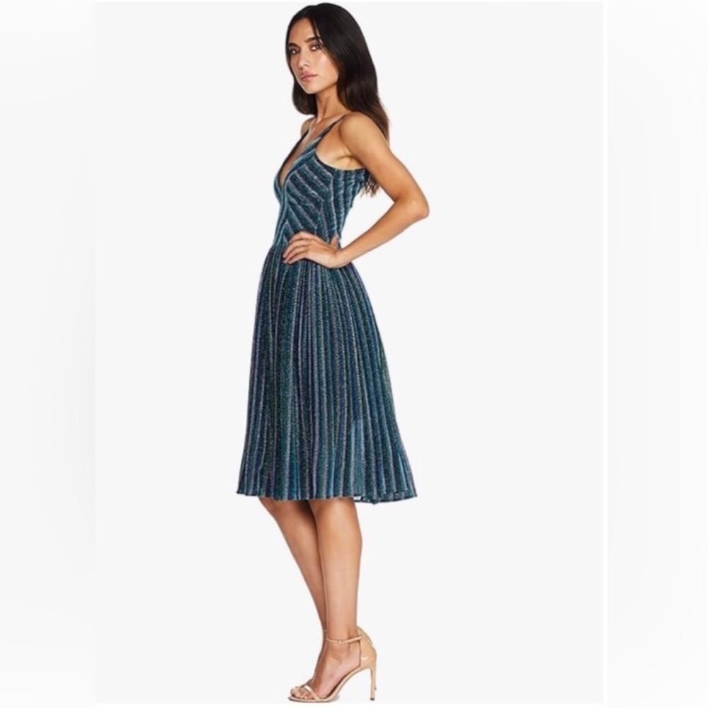 Dress The Population Women Metallic Striped Cocktail Dress  Sz. XS/2 NWT